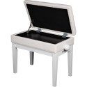 Quiklok Piano Bench with White Faux Leather Seat - PB/106 WHL-M