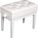 Quiklok Piano Bench with White Faux Leather Seat - PB/106 WHL-M