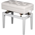Quiklok Piano Bench with White Faux Leather Seat - PB/106 WHL-M