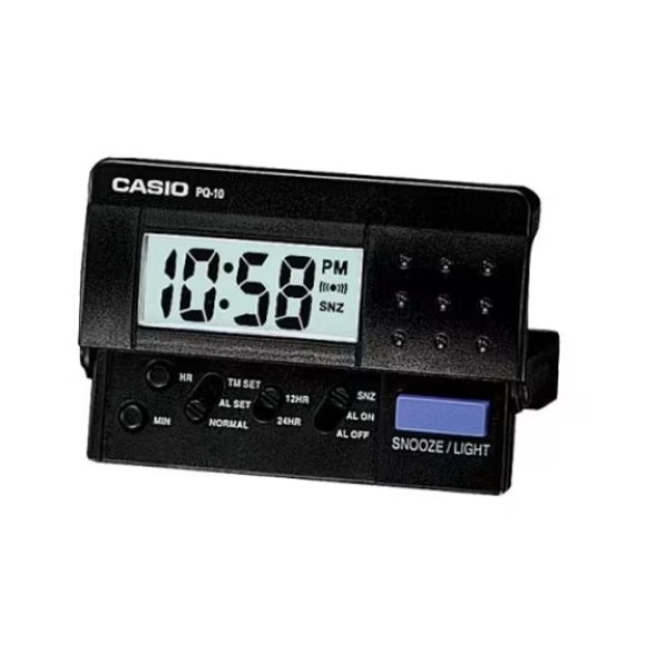 Casio Digital Table Clock, Black - PQ-10-1R