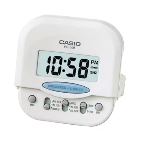 Casio Digital Table Clock, White - PQ-30B-7DF