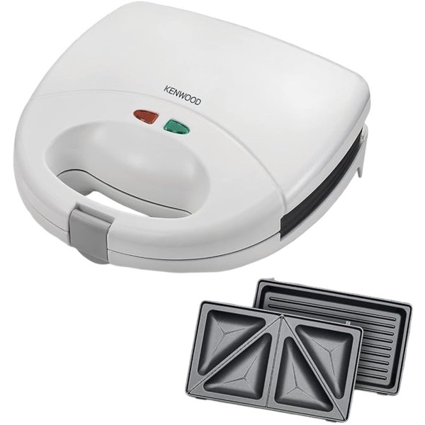 Kenwood 750Watts, 2-in-1 Sandwich Maker with Grill, White - SMP01.A0WH