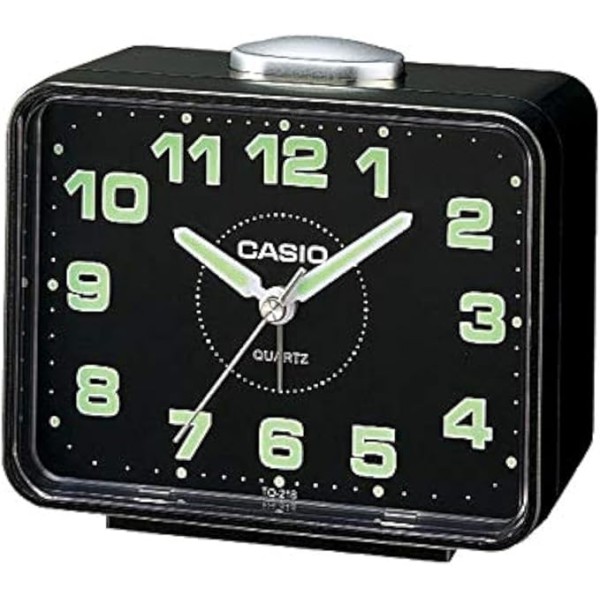 Casio Black Dial Analog Alarm Table Clock - TQ-218-1DF