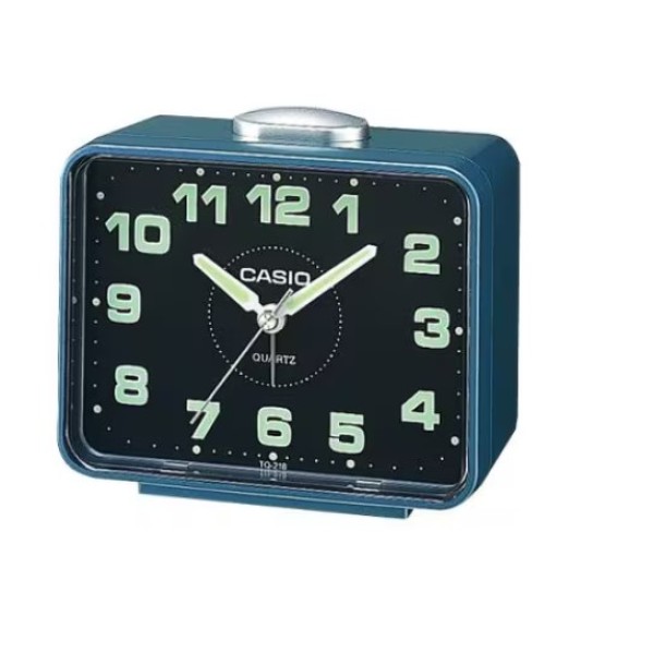 Casio Black Dial Analog Alarm Table Clock - TQ-218-2DF