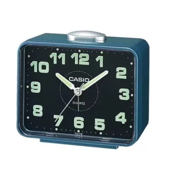 Casio Black Dial Analog Alarm Table Clock - TQ-218-2DF