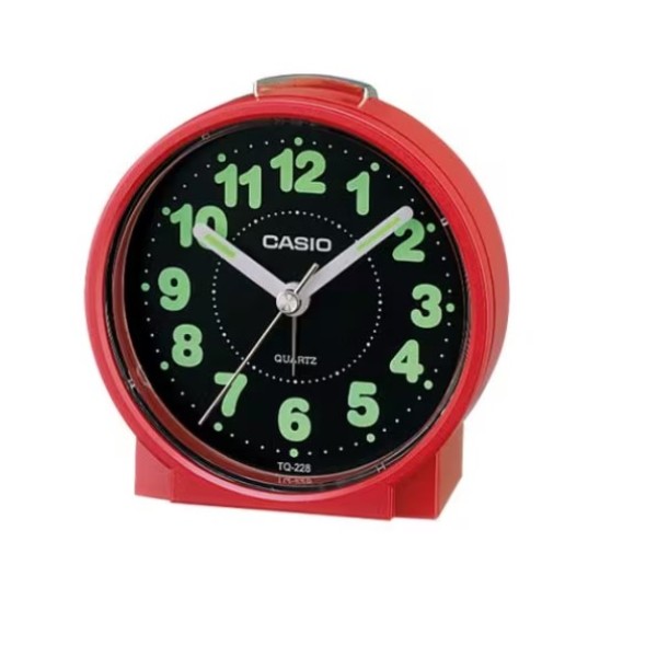 Casio Black Dial Analog Alarm Table Clock - TQ-228-4DF