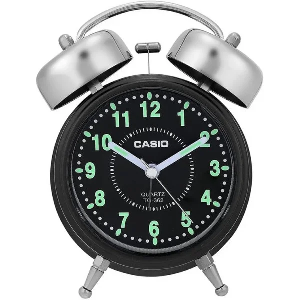 Casio Black Dial Analog Alarm Table Clock - TQ-362-1ADF