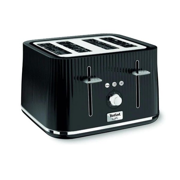 Tefal 1700Watts, Loft 4-Slice Toaster, Noir Black - TT760840