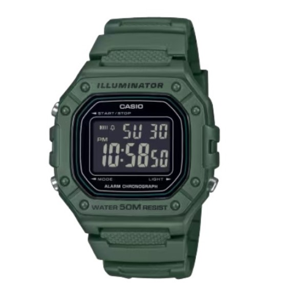 Casio Standard Resin Band Digital Watch for Unisex - W-218H-3BVDF