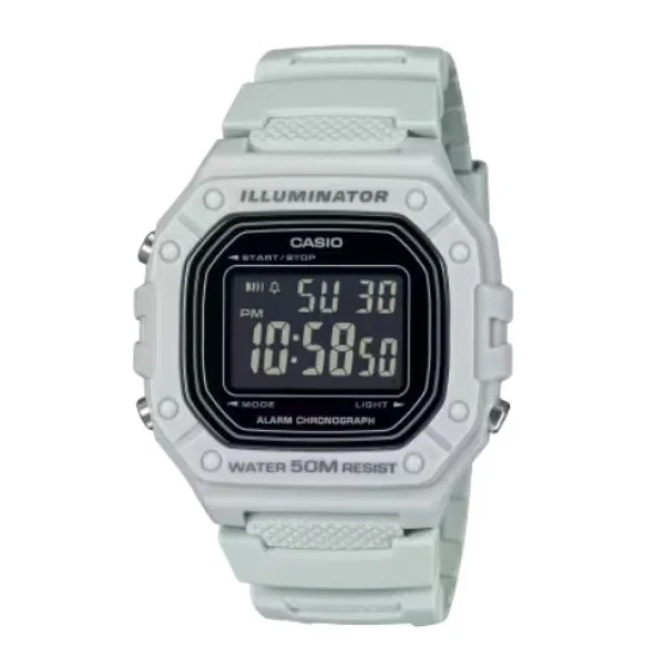 Casio Standard Resin Band Digital Watch for Unisex - W-218H-8BVDF