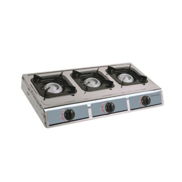 Westpoint Tabletop, Stainless Steel 4mm, 3 Gas Burners Auto Ignition - WPWTJ-3411-GICS