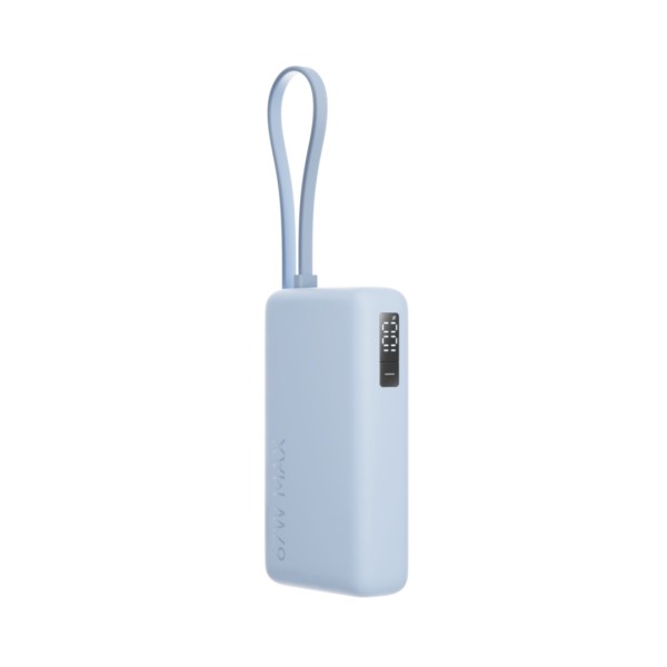 Xiaomi 67Watts, 10,000mAh Power Bank with Integrated Cable, Ice Blue - BHR08NZGL