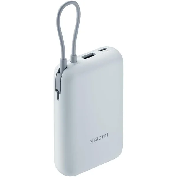 Xiaomi 10,000mAh Integrated Cable USB and USB-C Port 22.5W Power Bank, Ice Blue - BHR9073GL