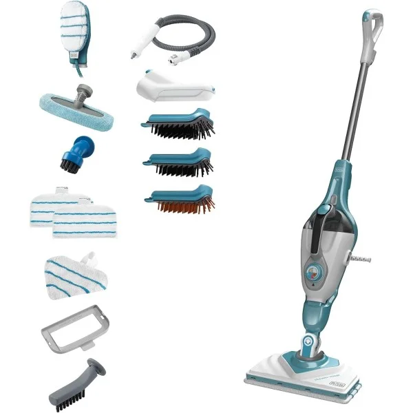 Black & Decker 2-In-1 Steam Mop Delta Head and 1600W SteaMitt With 15 Accessories - BHSM1610DSM-GB