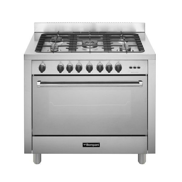 Bompani 100X60, 5 Burners Stainless Steel Gas Cooker - BO693SK/L