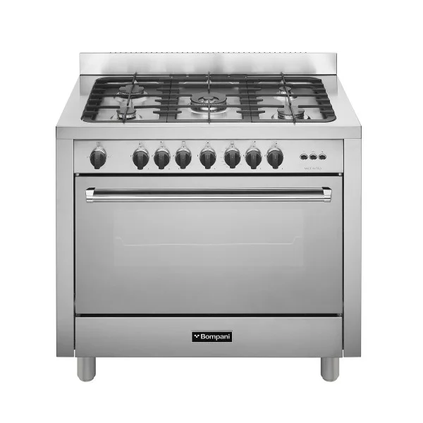 Bompani 100X60, 5 Burners Stainless Steel Gas Cooker - BO693SK/L