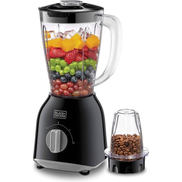 Black & Decker 400W Blander with 2 x Blender Jar Grinder Mill, BX365J-B5