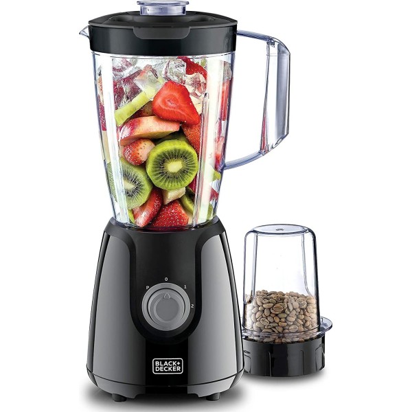 Black & Decker 400 W Blender with Grinder Mill Plus Extra Blender Jar, Black - BX430J-B5