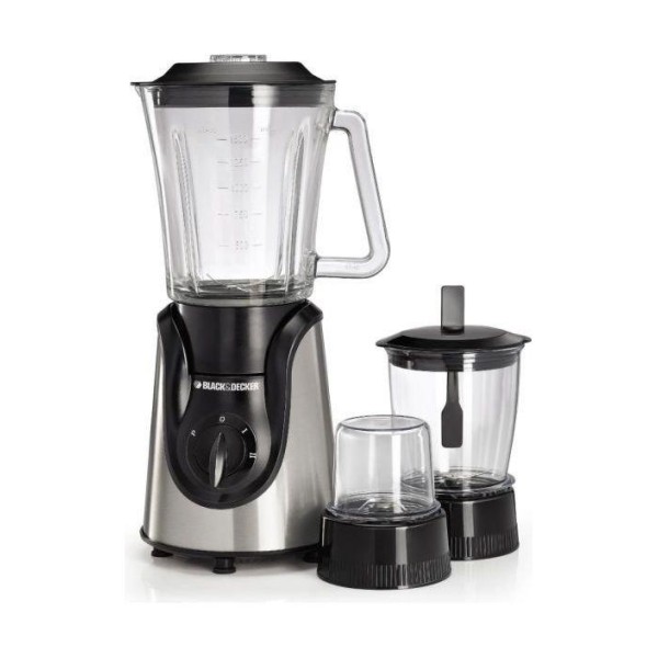 Black & Decker Glass Blender 1.5L Capacity with 2 Mills, 600W, BX600G-B5 - Black