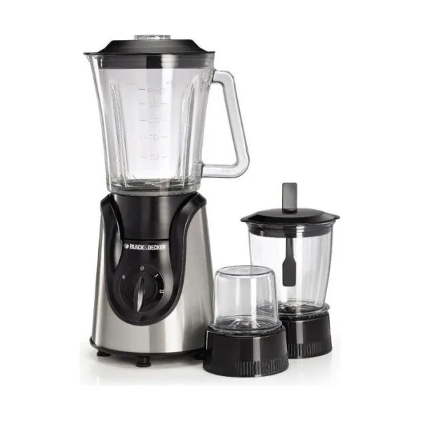 Black & Decker Glass Blender 1.5L Capacity with 2 Mills, 600W, BX600G-B5 - Black