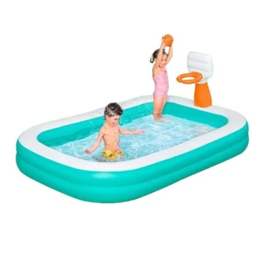 Bestway Dunk n' Splash Inflatable Family Pool with Basketball Hoop, 2.51m x 1.68m x 1.02m - 54445 Bestway Dunk n' Splash Inflatable Family Pool with Basketball Hoop, 2.51m x 1.68m x 1.02m - 54445