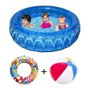 Bestway Bohemian Blue Inflatable Pool WITH FREE SWIM TUBE AND BEACH BALL, 1.68 m x 53 cm - 54479-O