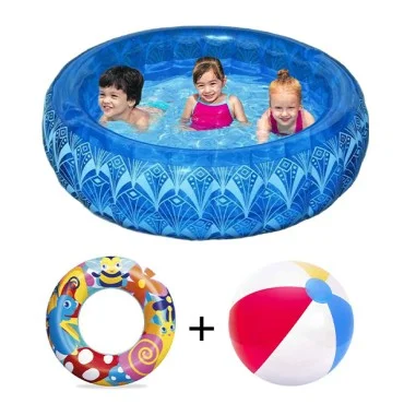 Bestway Bohemian Blue Inflatable Pool WITH FREE SWIM TUBE AND BEACH BALL, 1.68m x 53cm - 54479-O Bestway Bohemian Blue Inflatable Pool WITH FREE SWIM TUBE AND BEACH BALL, 1.68m x 53cm - 54479-O