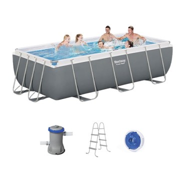 Bestway Power Steel Rectangular Swimming Pool, 4.04 m x 2.01 m x 1.00 m - 56441