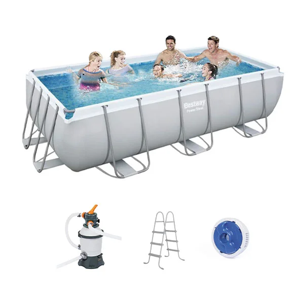 BESTWAY Power Steel Rectangular Pool, 4.04m x 2.01m x 1.00m - 56442
