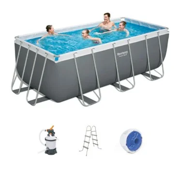 Bestway Power Steel Rectangular Pool, 4.12m x 2.01m x 1.22m - 56457 Bestway Power Steel Rectangular Pool, 4.12m x 2.01m x 1.22m - 56457