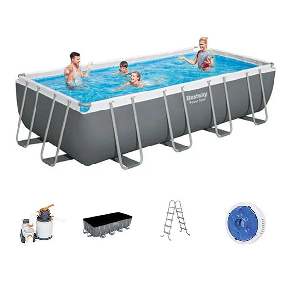 Bestway Power Steel Rectangular Pool Set, 5.49m x 2.74m x 1.22m - 56466