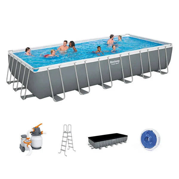 BESTWAY Power Steel Rectangular Pool Set, 7.32m x 3.66m x 1.32m - 56475