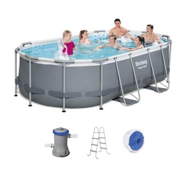 Bestway Power Steel Oval Pool Set, 4.27 m x 2.50 m x 1.00 m - 56620