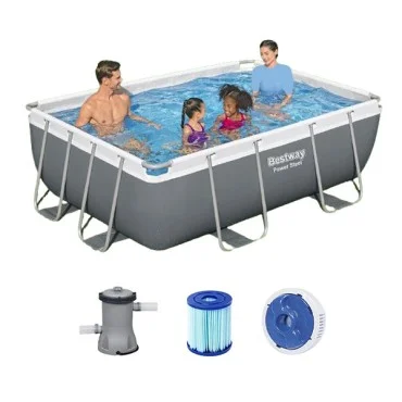 Bestway Power Steel Rectangular Frame Pool, 2.82m x 1.96m x 84cm - 56629 Bestway Power Steel Rectangular Frame Pool, 2.82m x 1.96m x 84cm - 56629