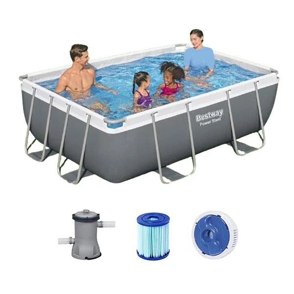 Bestway Power Steel Rectangular Frame Pool, 2.82m x 1.96m x 84cm - 56629