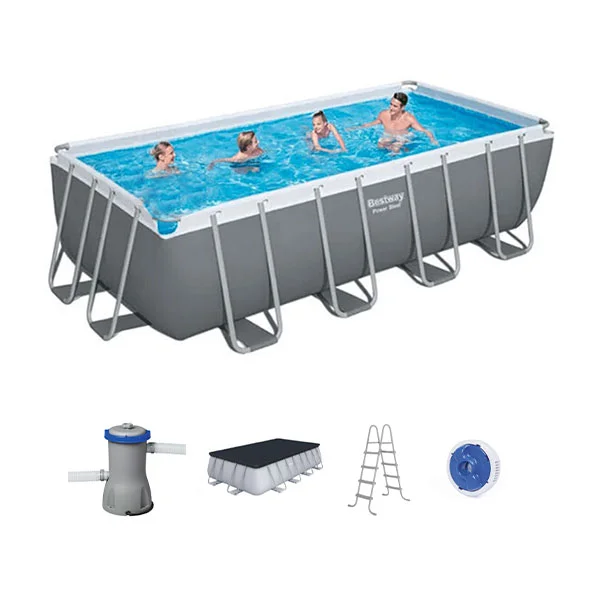 Bestway Power Steel Rectangular Pool Set, 4.88m x 2.44m x 1.22m - 56670