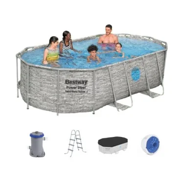 BESTWAY Oval Pool Set, 4.27m x 2.50m x 1.00m - 56714 BESTWAY Oval Pool Set, 4.27m x 2.50m x 1.00m - 56714