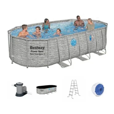 Bestway Oval Pool Set, 5.49m x 2.74m x 1.22m - 56716 Bestway Oval Pool Set, 5.49m x 2.74m x 1.22m - 56716