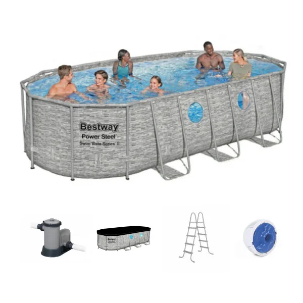 Bestway Oval Pool Set, 5.49m x 2.74m x 1.22m - 56716