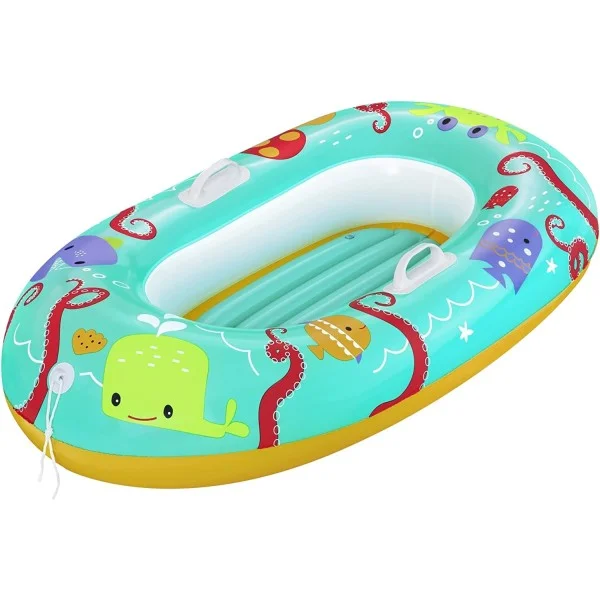 Bestway Happy Crustacean Junior Boat, Blue 1.24m x 76cm x 28cm - 34009