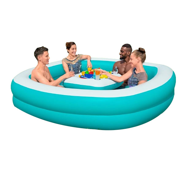 Bestway Sippin' Summer Inflatable Family Pool with Removable Center Console 2.18 m x 2.18 m x 48 cm - 54446