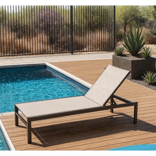 Pool & Beach Chaise Lounge - Tan Chair, Beige, Chair-Tan-1