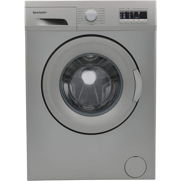 Sharp 7KG Capacity, 1000 RPM Front Load Washer, Silver - ES-FE710CZL-S