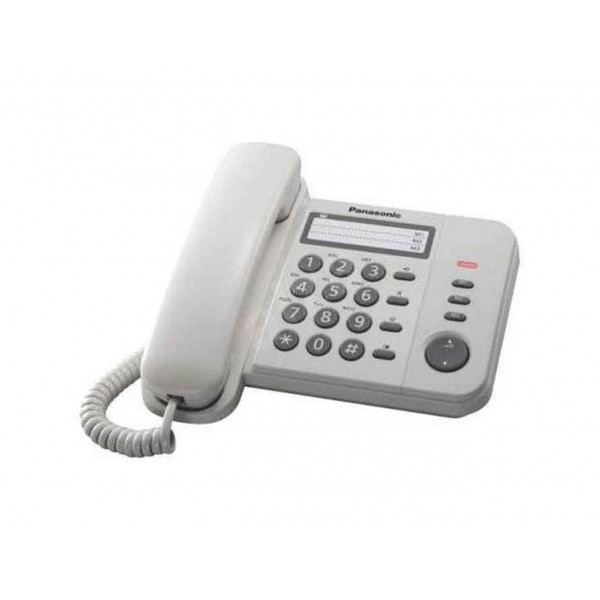 Panasonic Corded Single Line Telephone Set, White - KX-TS520FXW