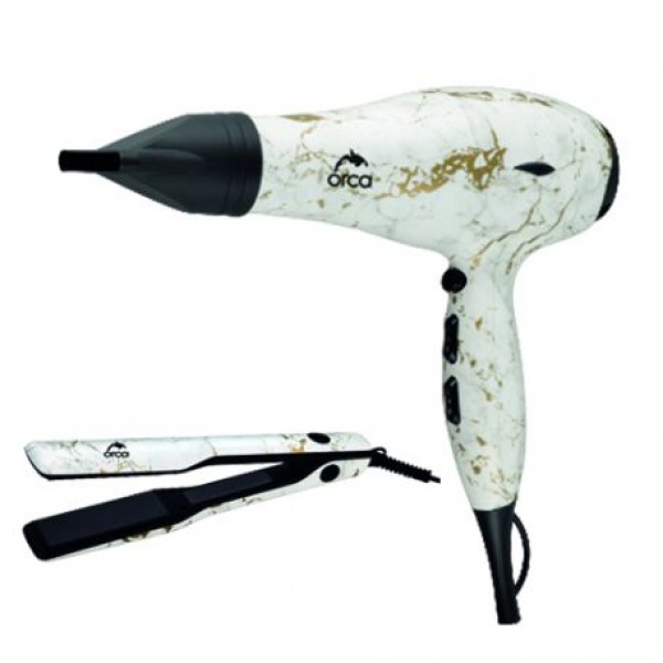 Orca 2 in 1 Professional Hair Dryer and Hair Straightener - OR-MARBLE SET
