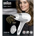 Braun Satin-Hair 5 2500W Hair Dryer, White/Grey - HD585