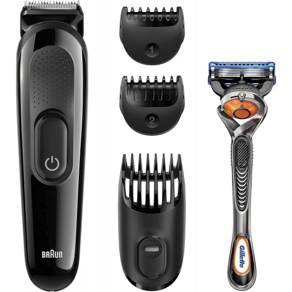 Braun 4-In-1 Hair & Beard Trimmer for Men, Black - SK3000
