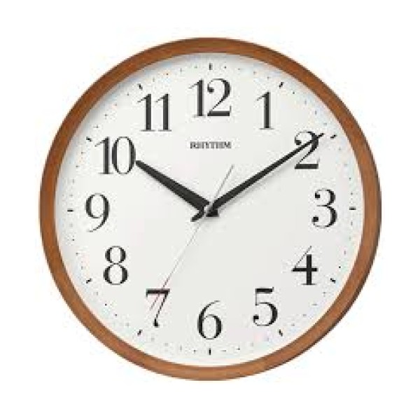 Rhythm Round Solid Wooden Wall Clock - CMG135NR06