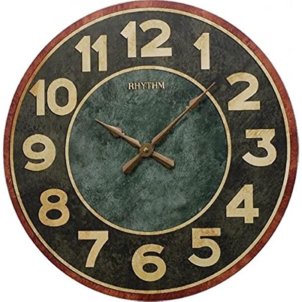 Rhythm Wooden Case Round Wall Clock - CMG288NR02