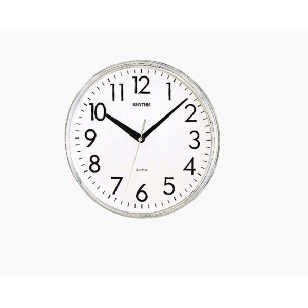 Rhythm Basic Wall Clock, Silver - CMG716BR19